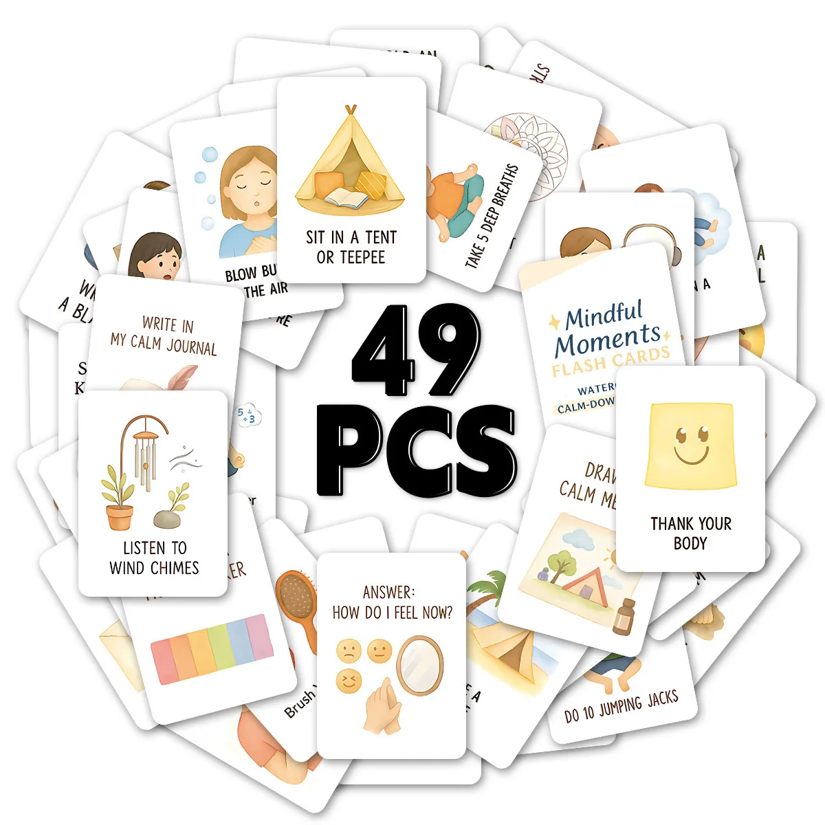 

《49 Карты для занятий осознанностью для открытия школьного сезона》49 Сезон осознанной школы Набор карточек для начала деятельности Написание