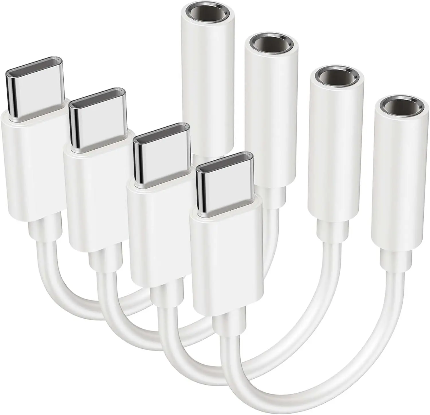 4 قطع محول سماعة رأس USB-C إلى 3.5 ملم، كابل Aux Audio Dongle، متوافق مع Samsung S20/S20+/S20 Ultra، Pixel 4/4XL والمزيد #1