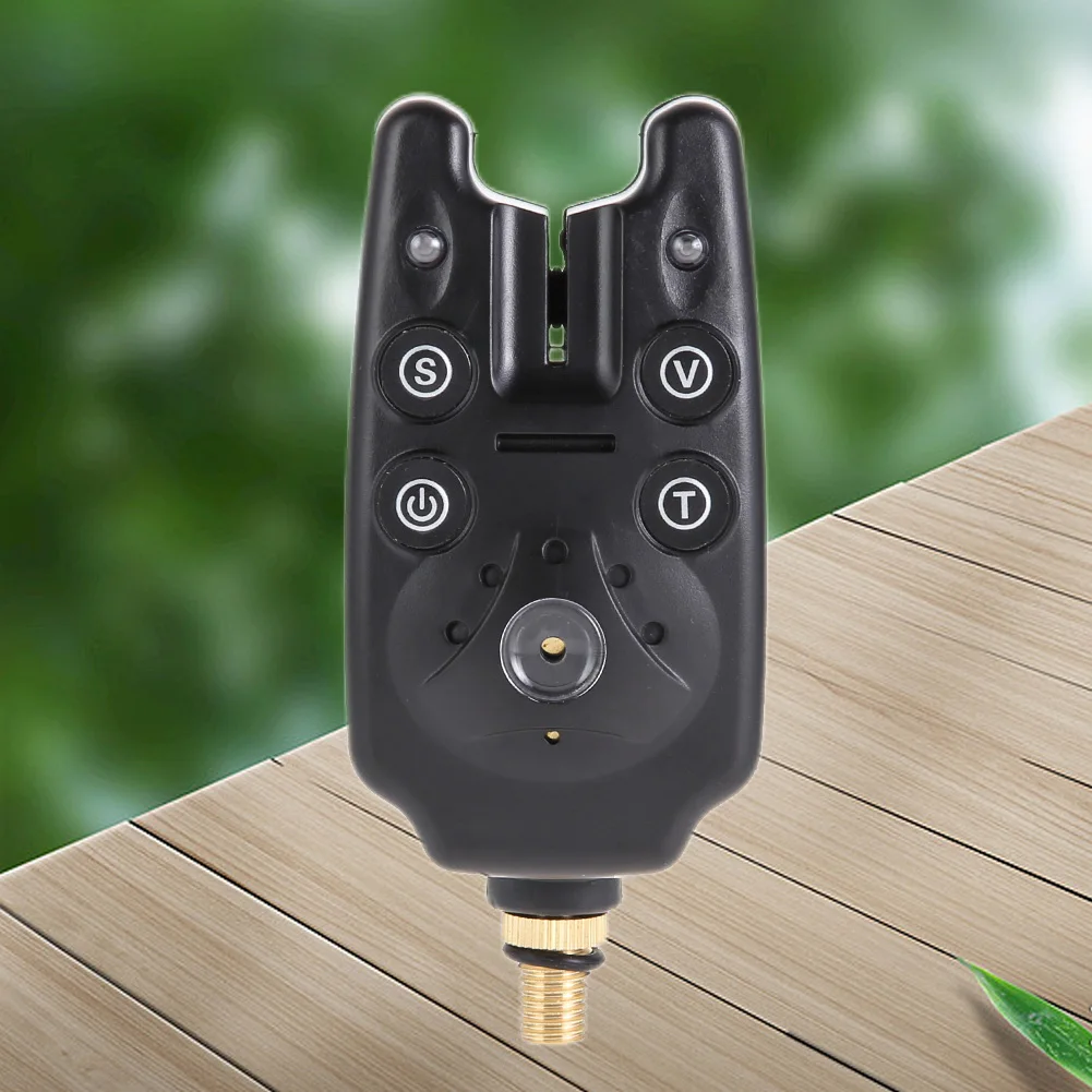 

Сигнализатор поклевки с 2 светодиодами и громкой сиреной, регулируемая громкость и чувствительность звука, черный, с индикатором дневного/ночного режима