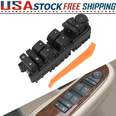 1PCS New Quality Car Front Driver Side Power Master Control Door Lock And Window Power Switch 20835553 For 2007-2013 Chevy Silverado Avalanche, 2007-2014 Suburban Tahoe Sierra Yukon XL 1500 2500 3500 Cadilla Escalade Electric Power Window Regulator Switch