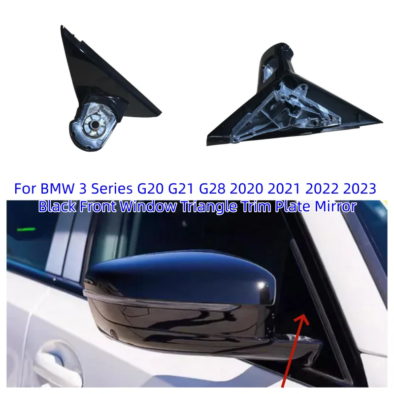 

For BMW 3 Series G20 G21 G28 2020 2021 2022 2023 Black Front Window Triangle Trim Plate Mirror Cover Panel Mirror Base Holder