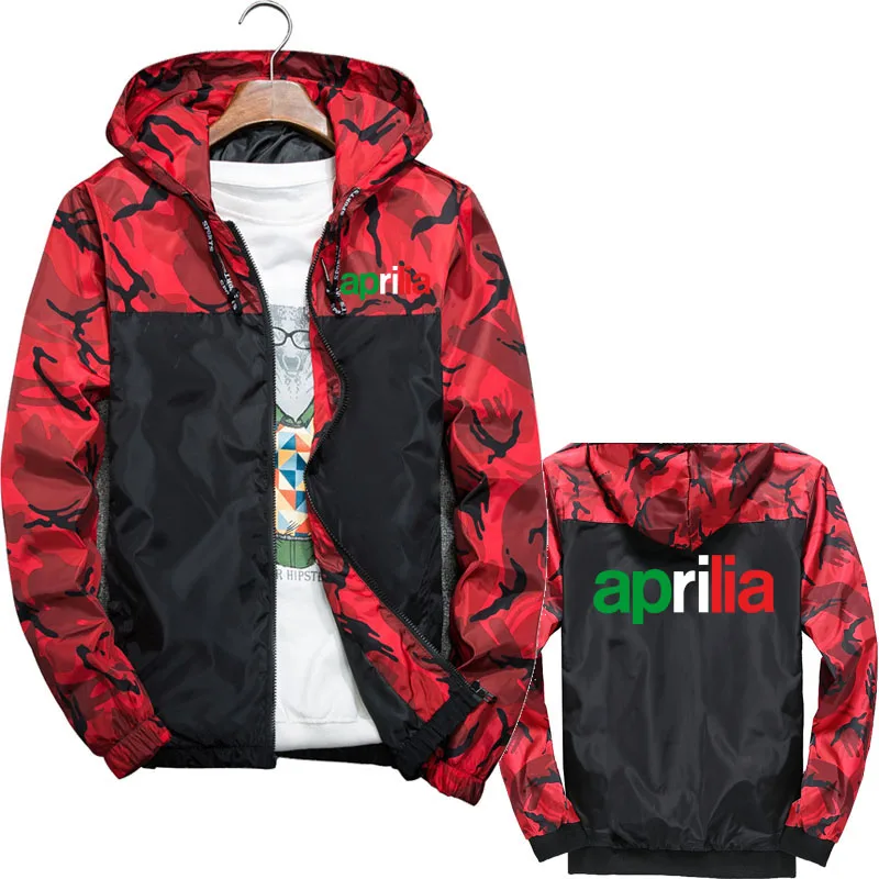 Long Sleeve Camouflage Men's Jacket Casual Streetwear Men's Coats aprilia racing print Windproof and waterproof hiking jacket