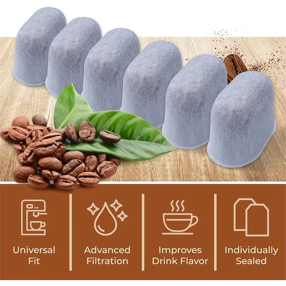 Substituição do filtro - Filtro de água para cafeteira de 12 unidades - Filtro de água a carvão para todas as máquinas de café