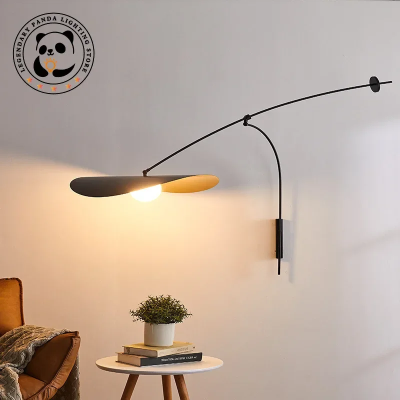 Nordic Art Wall Lamp Modern Creativity Adjustable Long Arm Light Fixture Living Room Study Bedroom Bedside Restaurant LED Sconce