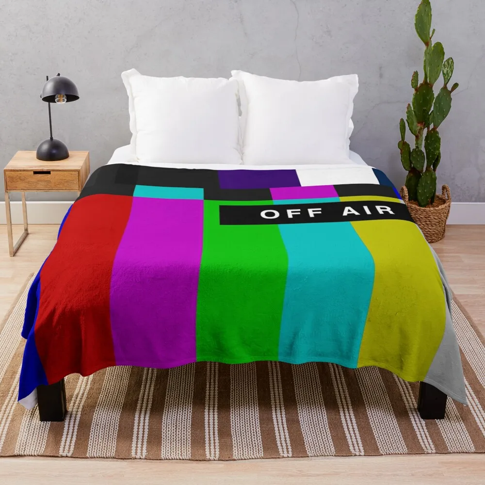 OFF AIR TV test pattern Throw Blanket Flannel Sofa Quilt Blankets