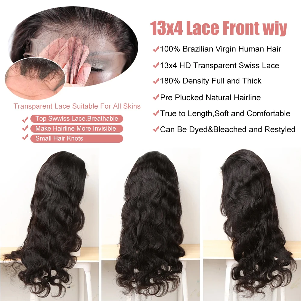 40 بوصة الجسم موجة 13x6 360 كامل HD الدانتيل الشفاف الباروكة الأمامية 13x4 الدانتيل الجبهة 7x5 غلويليس الشعر البشري قبل قطعها الباروكات 250%