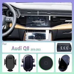 For Audi Q8 4L 2019 2020 2021 2022 2023 Car Phone Holder Wireless Charging Magnetic Phone Holder Car Magsafe Support Accessories