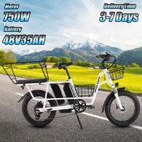 Traveller Electric Bicycle 1000W 48V35AH Lithium Battery Hydraulic Disc Brake Electric Bike 20-inch Fat Tire Eectric cargo bike