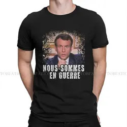 ユニークなフランスのアートプリントTシャツ、私たちは戦争、emmanuel macron、新しいデザイン、快適な服、手袋です