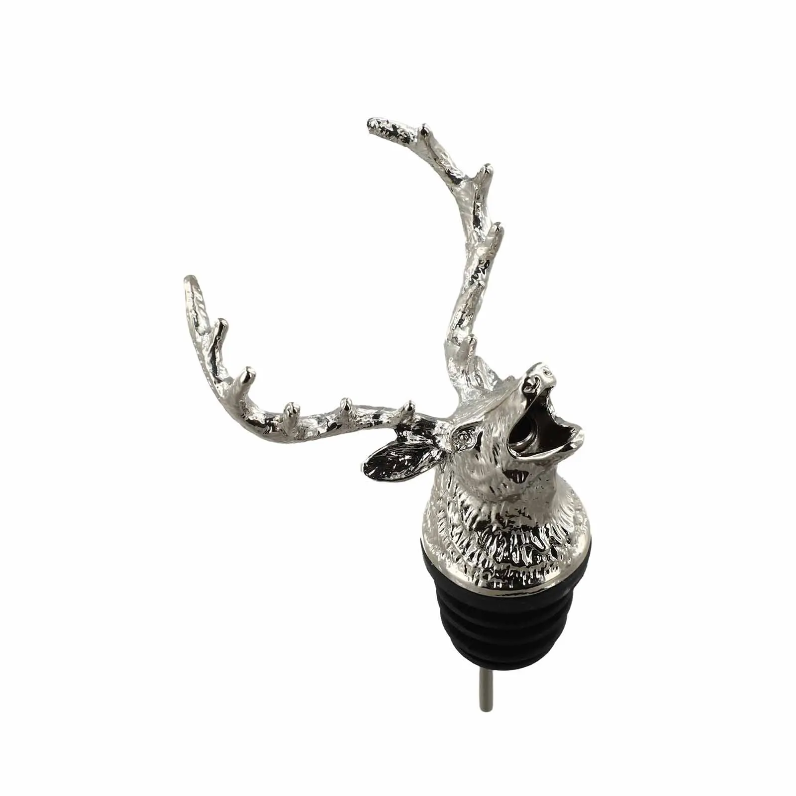 Wine Bottle Stopper and Pourer Featuring Zinc Alloy Animal Head and Silicone Seal for Leak Resistant Wine Dispensing
