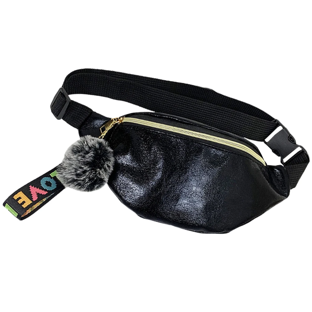 

1PU Leather Holographic Fanny Pack Shiny Zipper Chest Bag Women Outdoor Traveling Party Running Casual Use Fashionable Bag