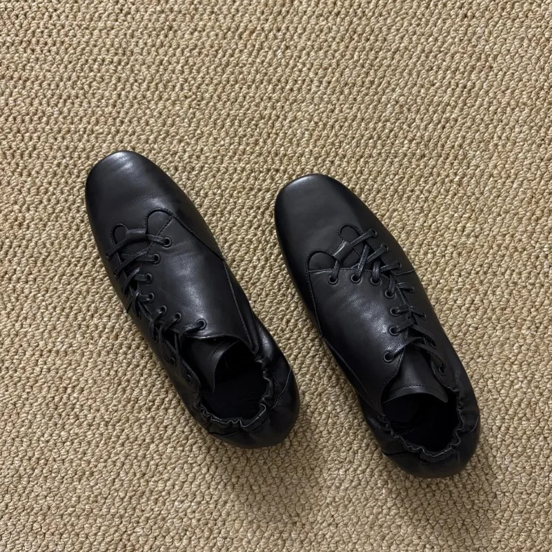 

New Women's Shoes Retro Soft Leather Moral Training Shoes for Woman Fashion Lace Sports Casual Shoe Designer Shoes Zapatos Mujer