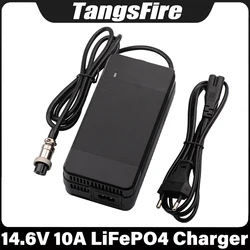 14.6V 10A Smart LiFePO4 Battery Charger Input 100-240V 4Series For 12.6V 12V 12.8V 14.4V LiFePO4 Battery Charger GX16 Connector