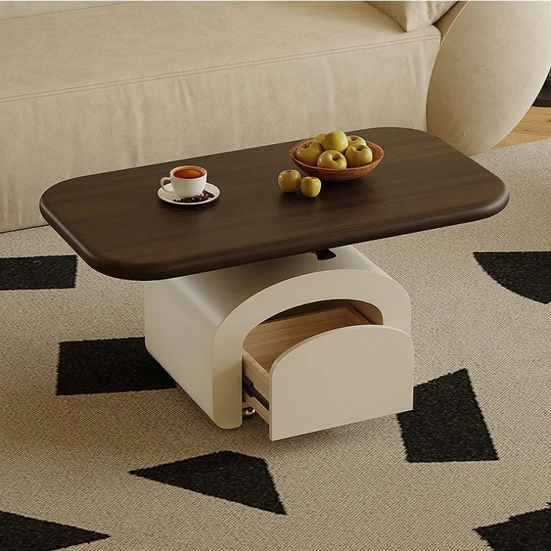 Modern Design Natural Style Luxury Popular Lifting Multifunctional Mobile TV Rack Coffee Table