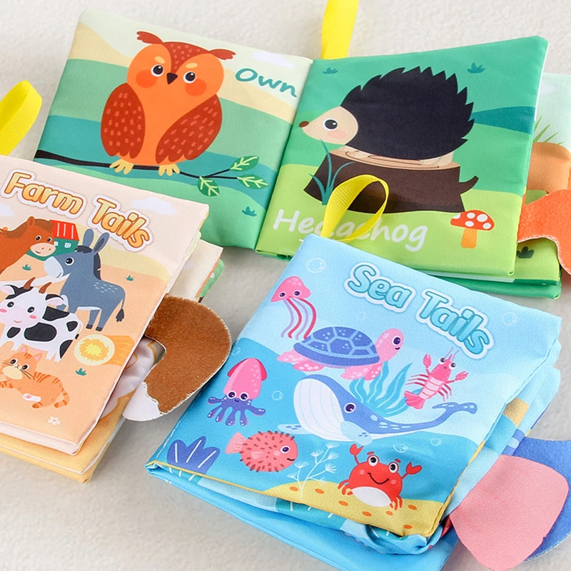 Baby Cloth Book Early Education Toys Cartoon Sea Animals Palm Book Fun Torn Multiple Cognitive Baby Cloth Book Kids Toy Gift