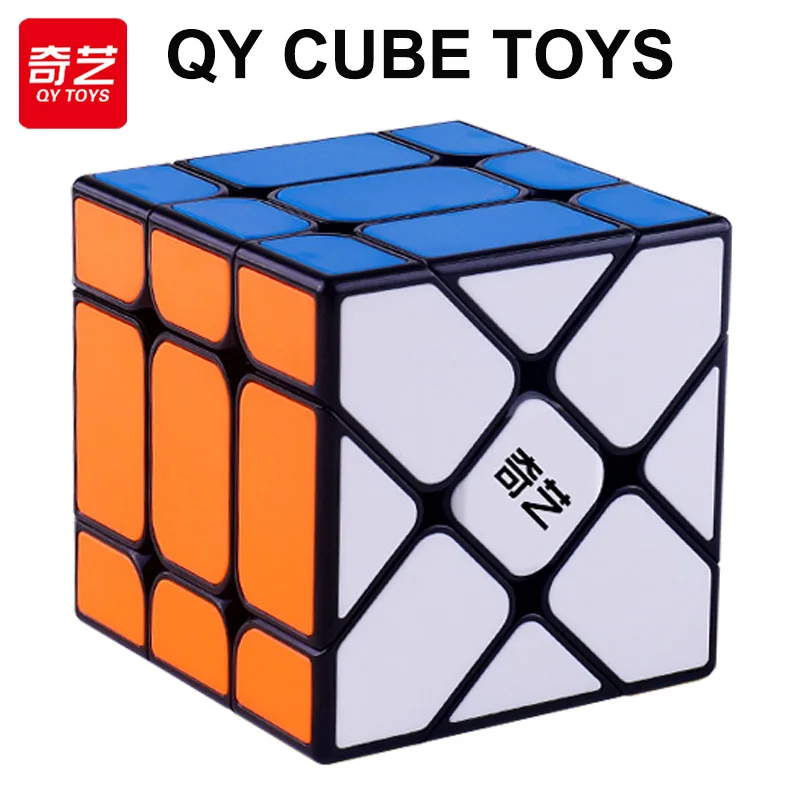 Qiyi-Fisherキューブ特殊3 x 3 x 3シールなし専門速度知育児Fidgetおもちゃオリジナルキューブ ルービックキューブ