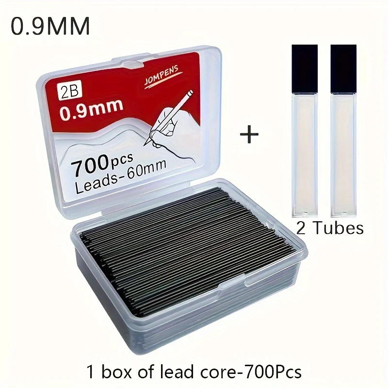 Druckbleistiftmine 0,5 0,7 0,9 mm 2B 60 mm Kunstzeichnung Automatischer Bleistift Austauschbare Minen mit 2 Tuben Briefpapier – Detail 6