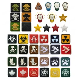 Small PVC Rubber Patch Funny Airsoft Lamp Stars Maple Leaf Bear Skull Frog Radiation Badges Decorative Patches For Clothing Cap