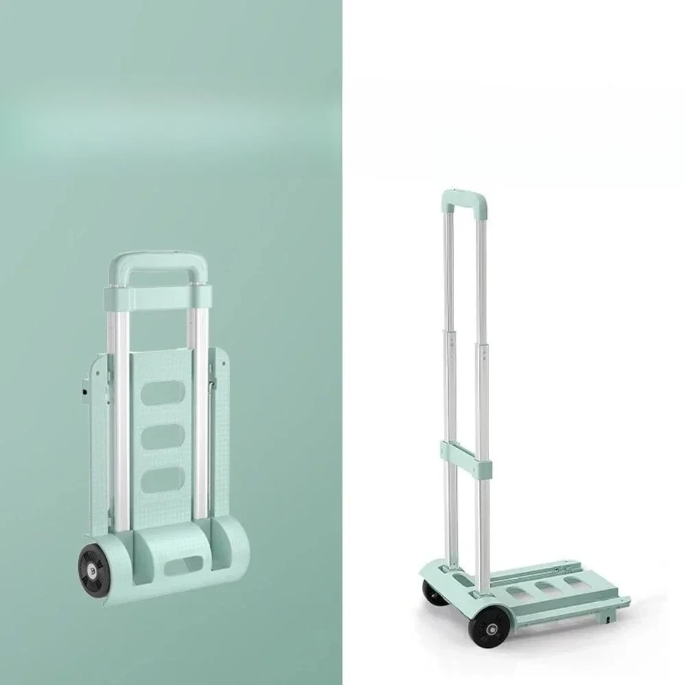 

#For Portable Folding Luggage Cart Foldable Barrow Home Use Heavy Duty Two-wheel Trolley for Home Travel Shopping DutyCargo Hand