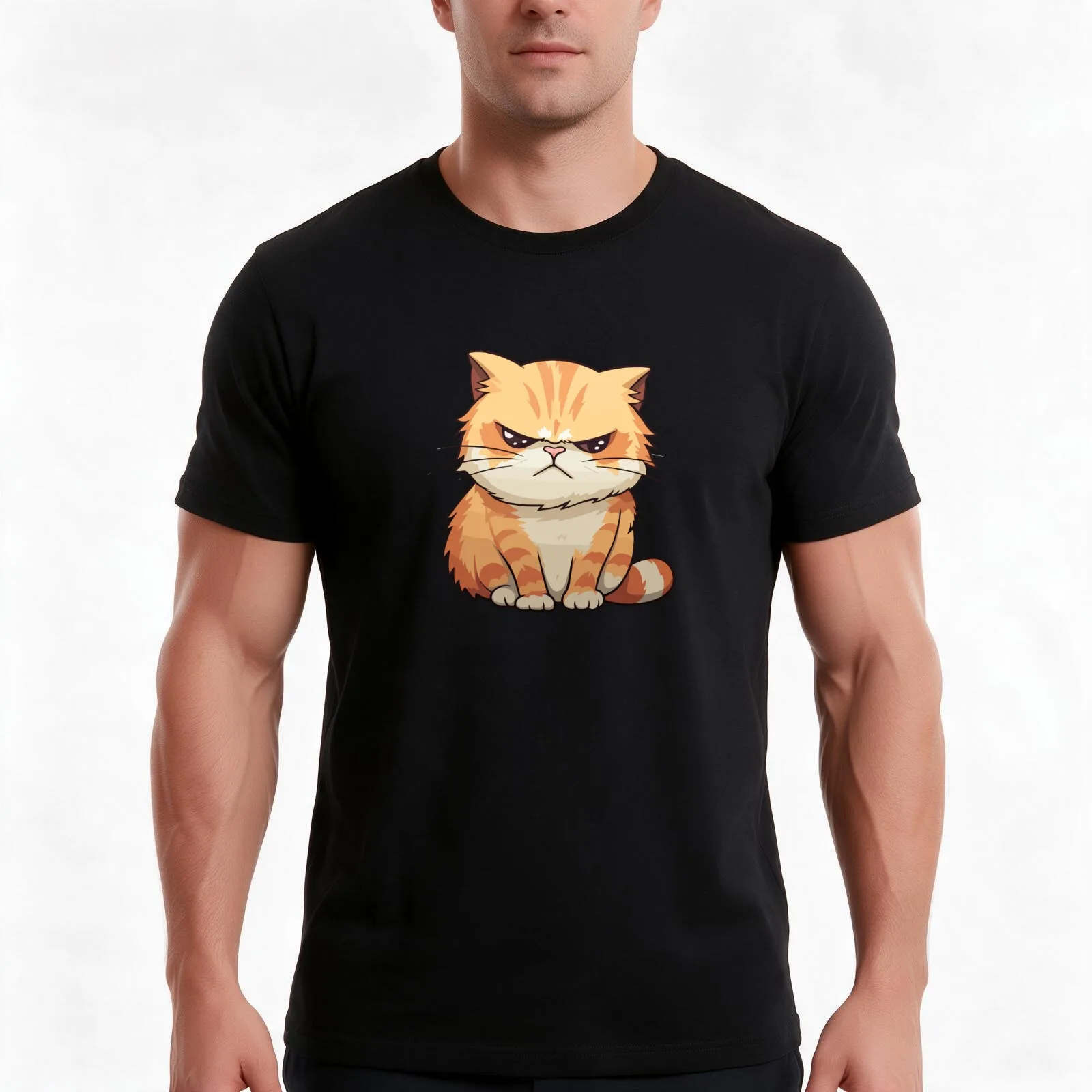 tater tot cat T-Shirt, Summer Casual Cotton Tee, Oversized Streetwear Tops, Vintage Graphic Print, Loose Fit Short Sleeve