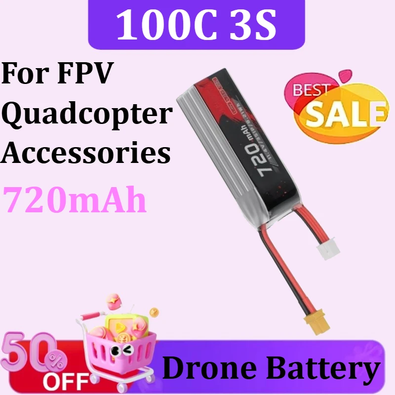 Nueva batería LiHV 100C 3S 720mAh para accesorios de cuadricóptero FPV