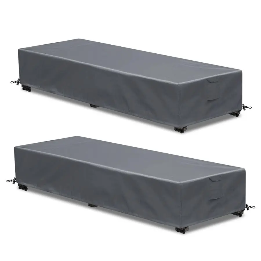 

Patio Lounge Chair Cover 2 Pack Outdoor Chaise Lounge Covers 600D Weather Resistant Material, UV Protection, Windproof Design Ou