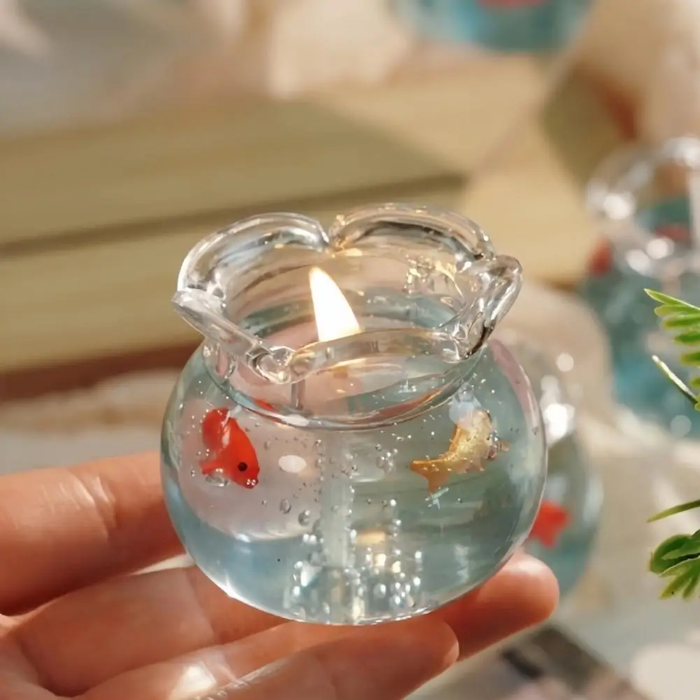 2PCS Mini Bubble Fish Tank Candle Decorative Aesthetic Trendy Mini Bubble Home Scent Candle For Bedroom Party Accessories