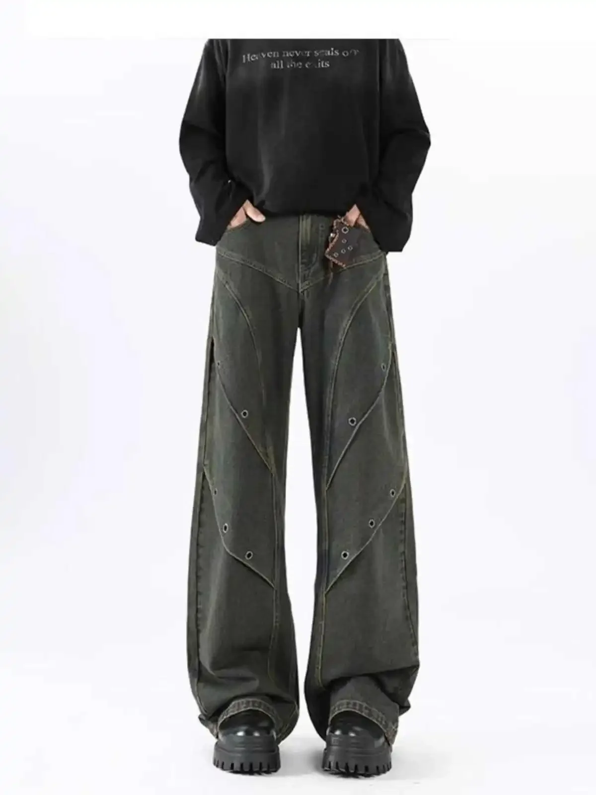 

Vintage Washed Loose Fit Jeans Boyfriend Denim Pants For Women Streetwear Pockets Straight Trousers Summer Bottom Clothing
