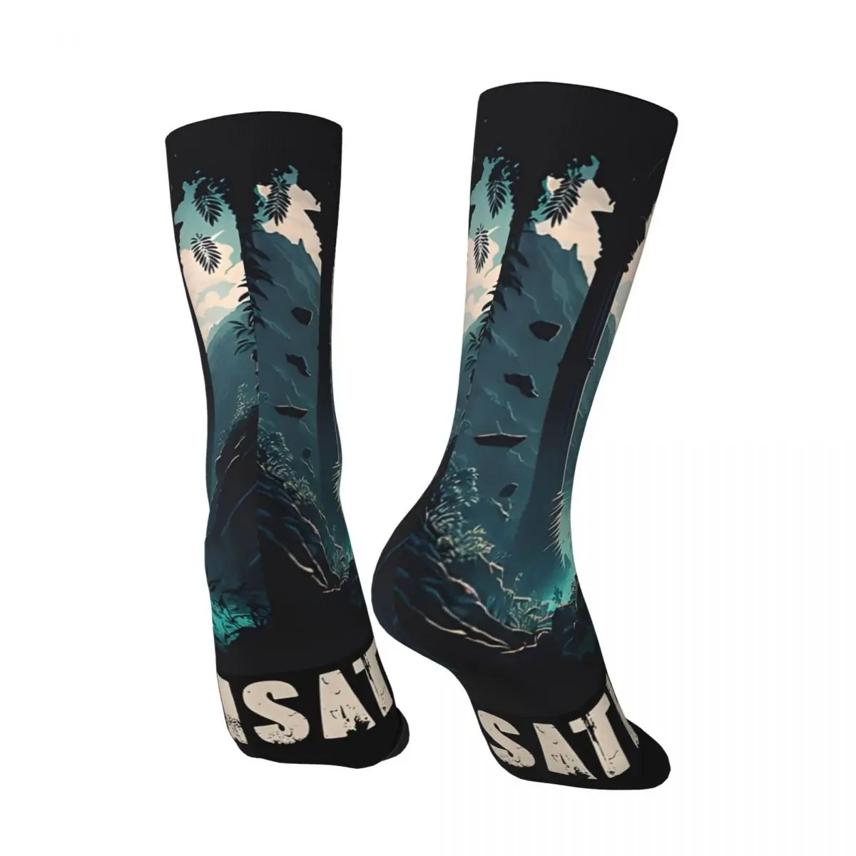 Retro The Legend Of City Poster Men's compression Socks Unisex A-Atlantiss Harajuku Pattern Printed Novelty Crew Sock