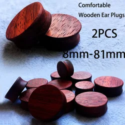 8mm-100mm Handmade Texture Wooden Ear Plugs Tunnels Unisex Screw Tunnel Plug Ear Piercing Stretchers for Ear Expansion Big Size