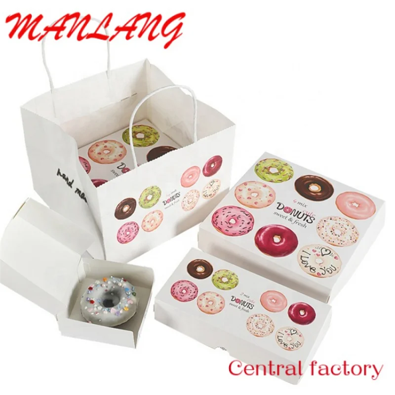 Bolsas de embalaje de papel personalizadas para Donuts con su propio logotipo