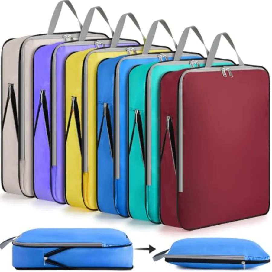 

Набор из 6 компрессионных упаковочных кубов для путешествий, 17.3 x 12.6 дюймов, XL, расширяемые органайзеры для багажа, экономия места, для семейных длительных поездок, цветные