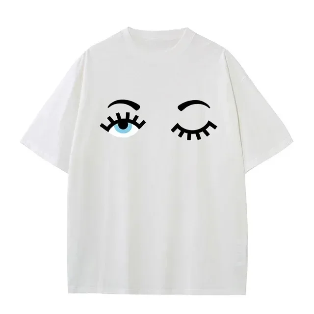 Cotton Cool FerragniES Eyes C-Chiara Printed T Shirt for Men Casual Short Sleeve Unisex Classic T-shirts Women Summer Clothing