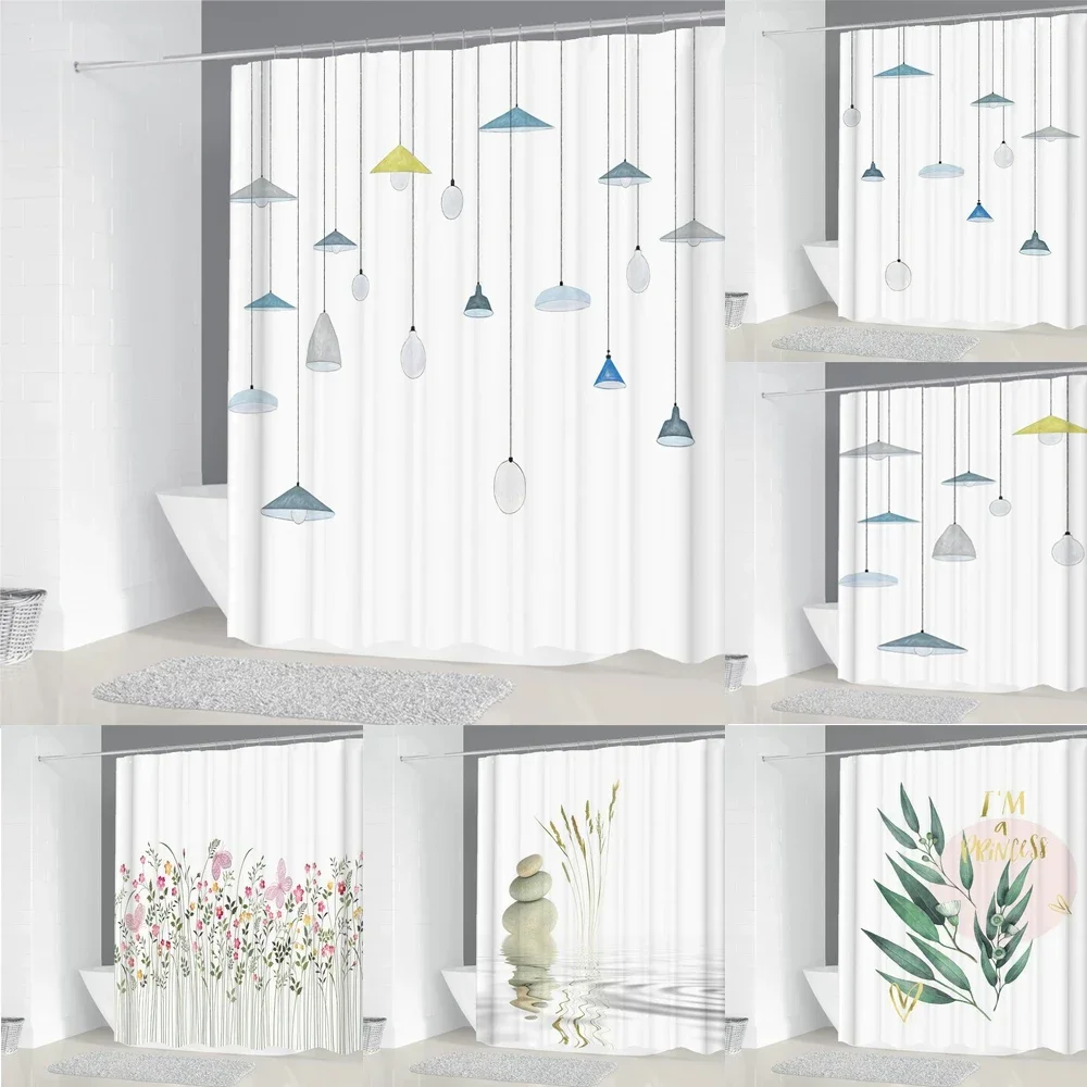 

Занавеска для ванной комнаты, современный простой узор, домашний декор, водонепроницаемая полиэстеровая занавеска для душа, экран для ванны