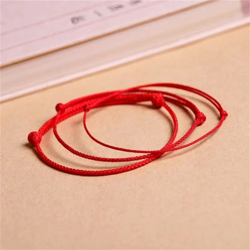 Klassische Mode Handgemachte Rote Seil Glück Armbänder Fußkettchen Frauen Männer Größe Einstellbar Charm Armband Armreifen Liebhaber Geschenk – Detail 12
