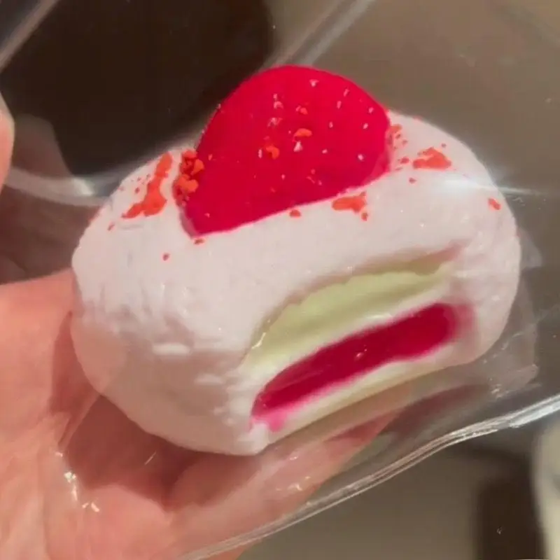 Simulation Strawberry Cream Cake Squeeze Fidget Toy Realistic Slow Rebound Dessert Stress Relief Gift