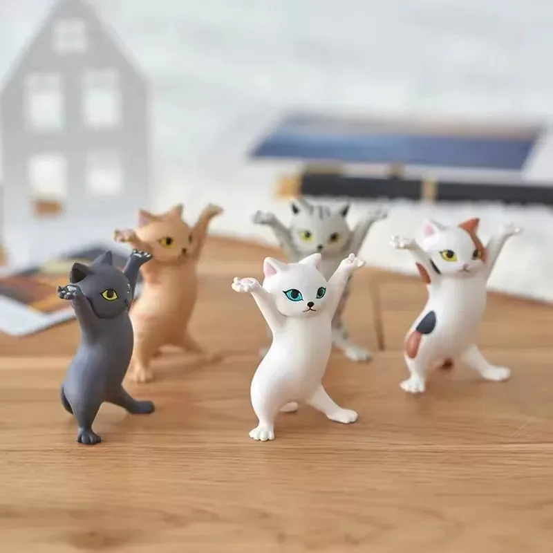 Models Dancing Cat Figure Decoration Animation Cat Model Fashion Toy Enchanting Cat Capsule Toy Doll Cake Decoration