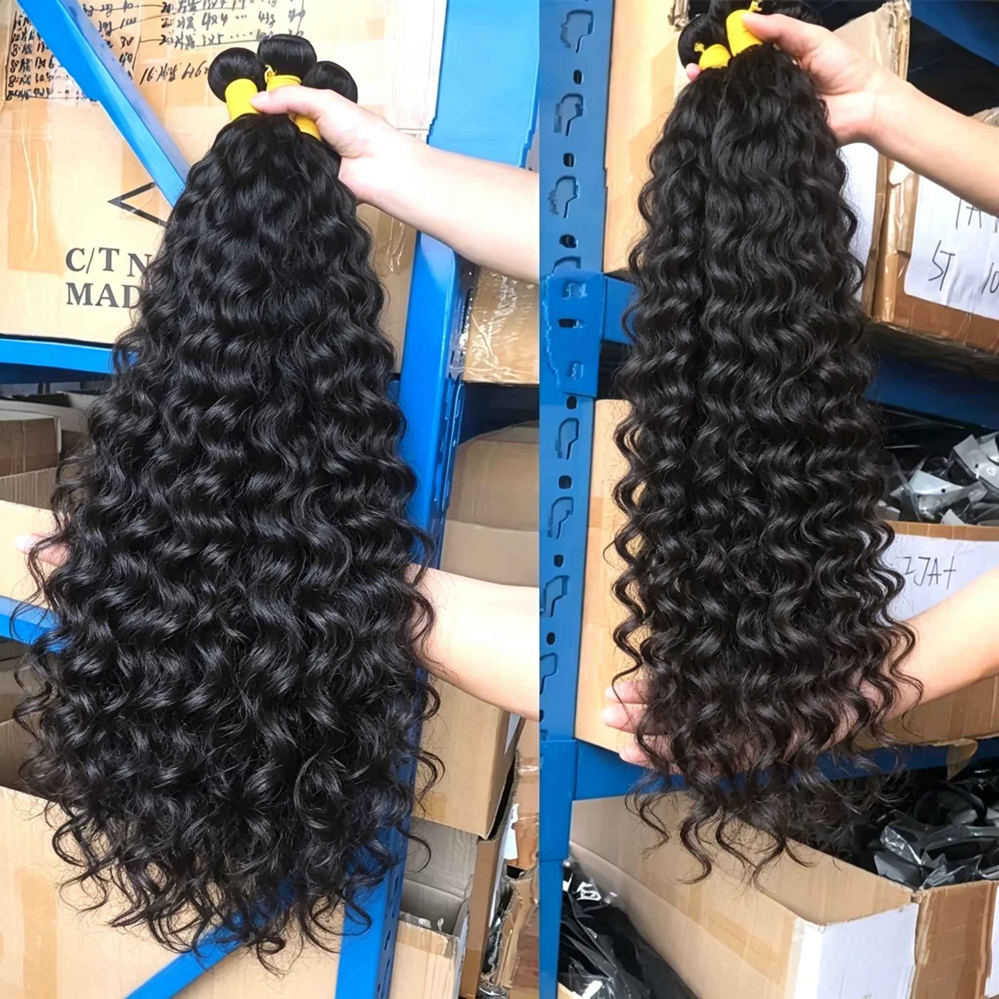 

SIXQUEEN Deep Wave Human Hair Bundles Curly Hair Weaving 28 30 40Inch Natural Human Hair Remy Loose Deep Wave Hair 1 3 4 Bundles