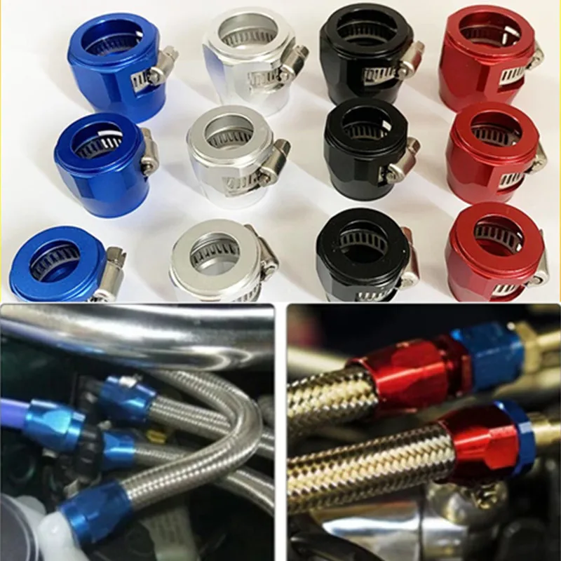 

2PCS Metal Car End Oil Fuel Hose Clamp AN4 AN6 AN8 AN10 AN12 End Fuel Pipe Clip Oil Water Tube Hose Fittings Auto Parts Refit