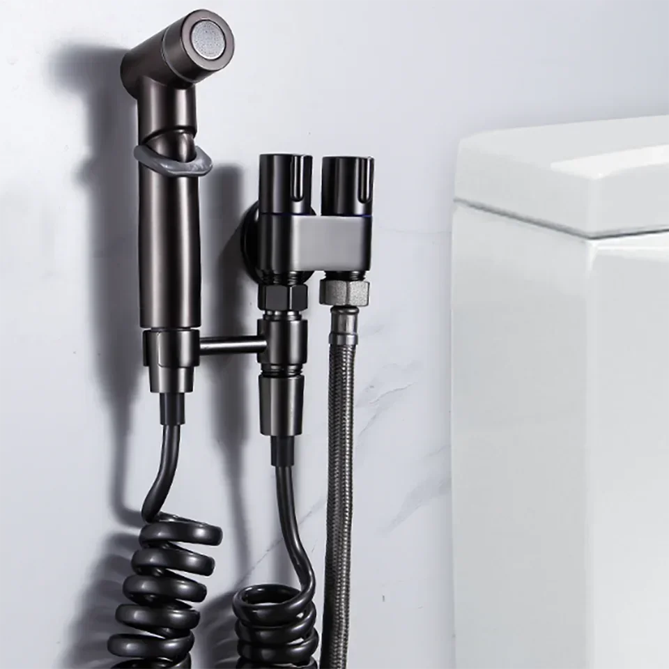 Handheld Toilet Bidet Faucet Sprayer Stainless Steel Bathroom Bidet Spraye Set Hand Sprayer Shower Head Self Cleaning No Punch