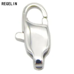 REGELIN 5pcs/lot High Quality 11/13mm Silver Tone 316L Stainless Steel Lobster Clasps Hooks Connector Jewelry Making Accessories