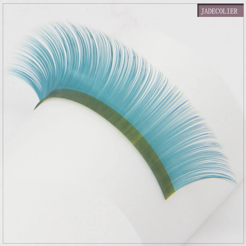 Jadecolier 8-14mm comprimento misto moda cor azul extensão de cílios 0.07mm macio natural longo maquiagem individual cílios c onda