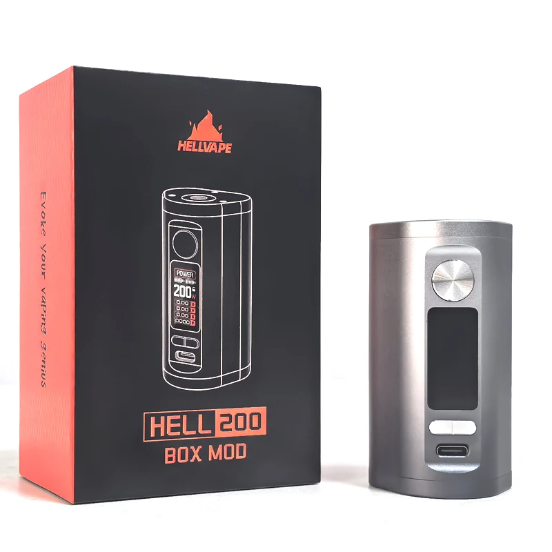 Original Hellvape Hell200 Box Mod 5-200W Output Big Display 510 With TCL Tank/Hellbeast 2 Sub Ohm V3 RTA V4 RTA Tank Atomizer