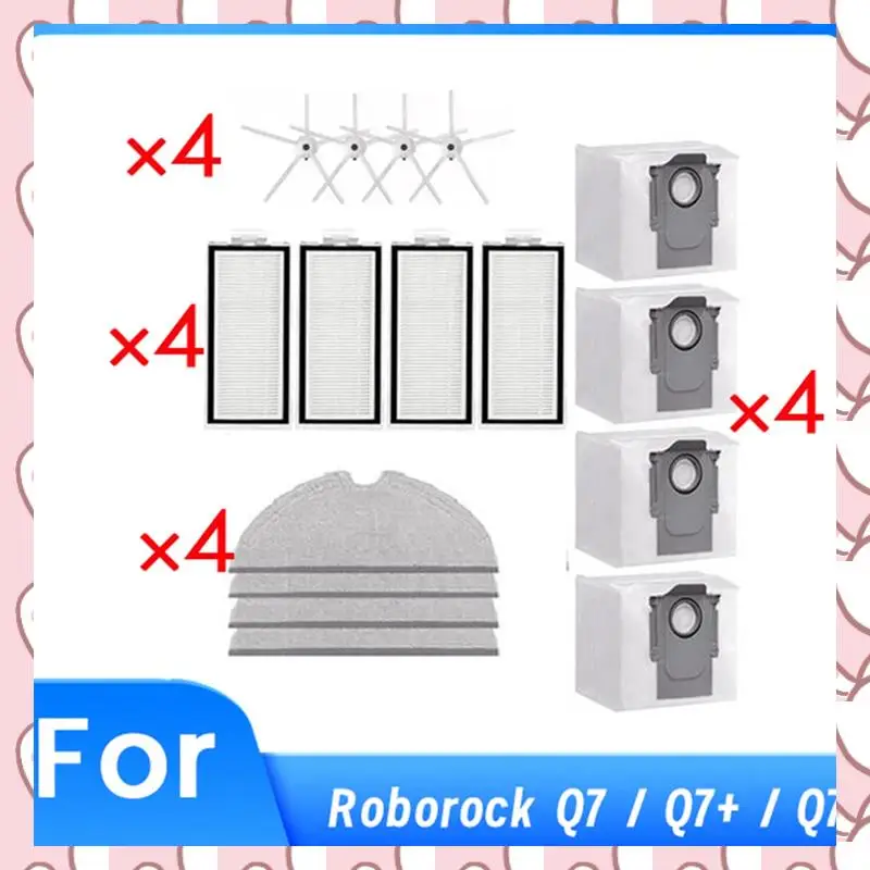 

HHTL для Roborock Q7/Q7+/Q7 Max+ подметальный робот, боковая щетка, швабра, фильтр, мешок для пыли, набор деталей чистящего средства, замена