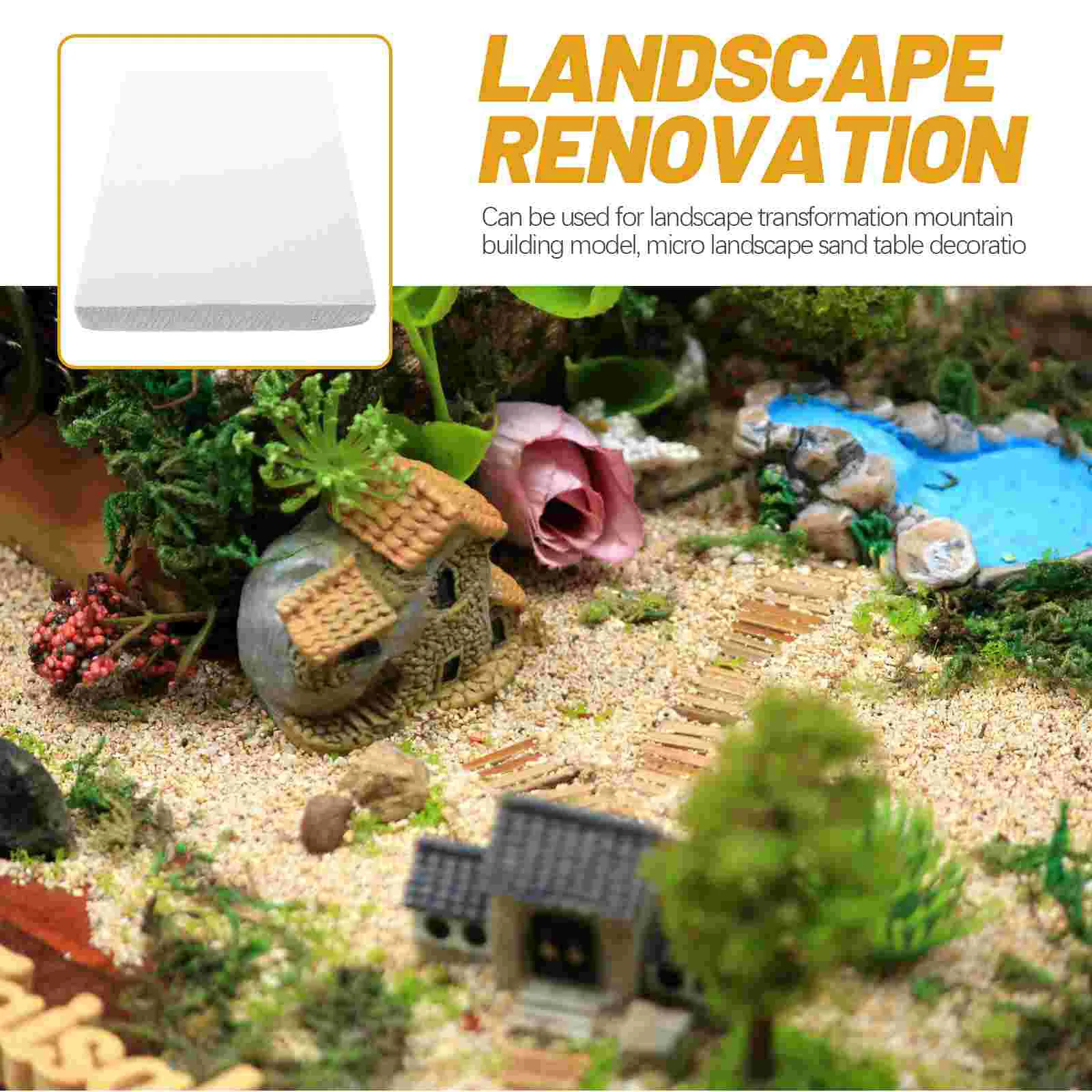 2 Pcs Foam Block Board Micro Landscape Sand Table Decoration Rectangle Blocks Scene Model