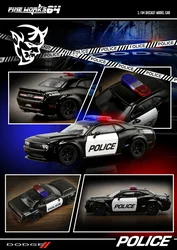 **Pre-order ** Fine works64 1:64 Challenger SRT Hellcat Silver Shark /Police  Diecast Model Car