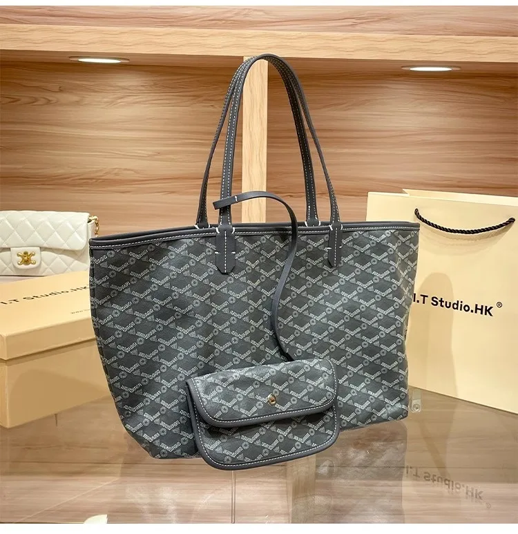 Fashion Brand Dog Tooth Large Capacity Commuting Tote Bag with High Texture Niche Design Casual and Versatile One Shoulder Bag