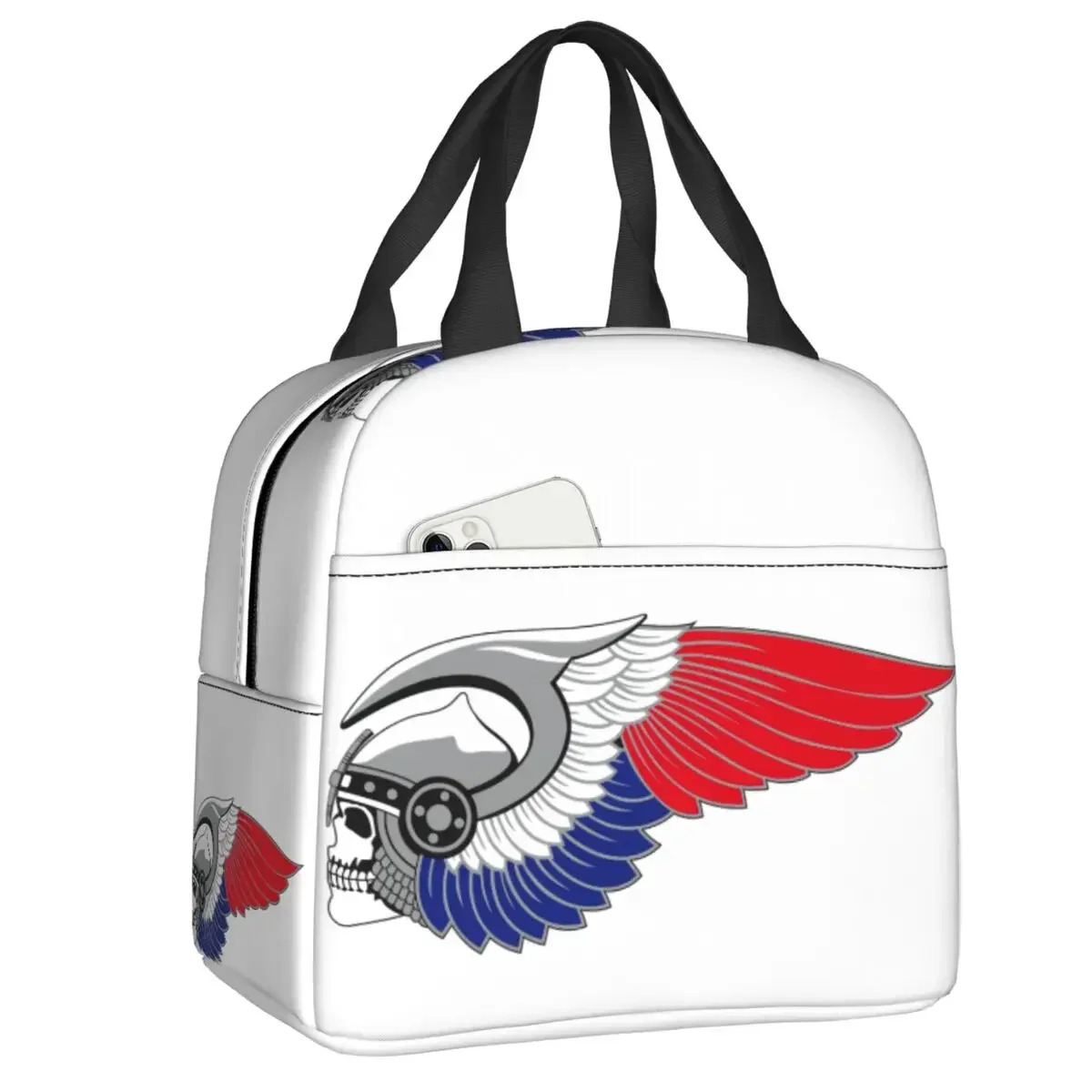 Custom Hell HAMC Angel Motorcycle Club Resuable Lunch Boxes Waterproof Cooler Thermal Food Insulated  Bag School Student