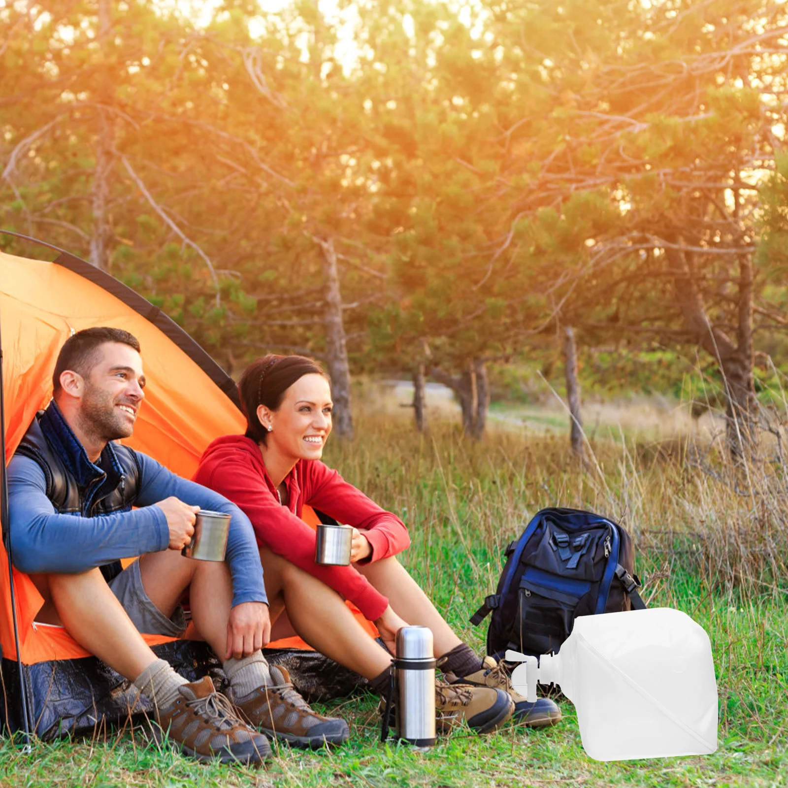 

5L Collapsible Portable Water Bag Large Capacity Camping Hiking Outdoor Storage Container Handle Design Foldable Lightweight