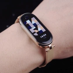 Strap for Mi Band 9 8 7 6 5 4 3 Bracelet for Xiaomi Smart Band 8 NFC Global Version Leather Watch Band For Miband 7 6 Wristband